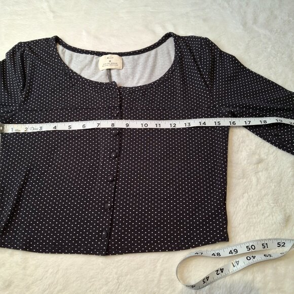 Pins & Needles Polka Dot Crop Top Sz M Button Front Rockabilly Retro Pin Up - Picture 12 of 14